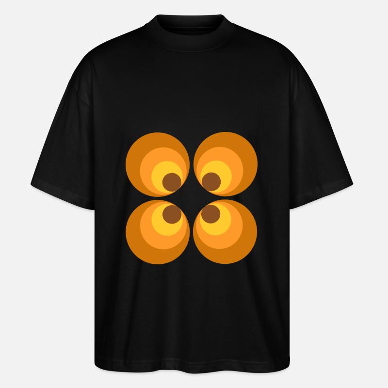 70er Jahre Blume Muster - Stanley/Stella Oversized Unisex Bio T-Shirt Blaster 2.0 - Schwarz