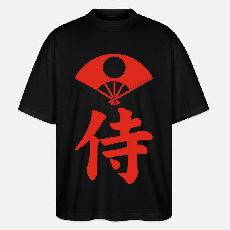 Emblème samouraï du clan Satake (rouge) - T-shirt bio Blaster 2.0 coupe oversize Stanley/Stella Unisexe - noir