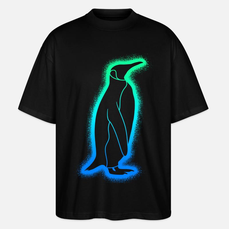 Penguins Enfants Hommes Garçons Penguin - T-shirt bio Blaster 2.0 coupe oversize Stanley/Stella Unisexe - noir