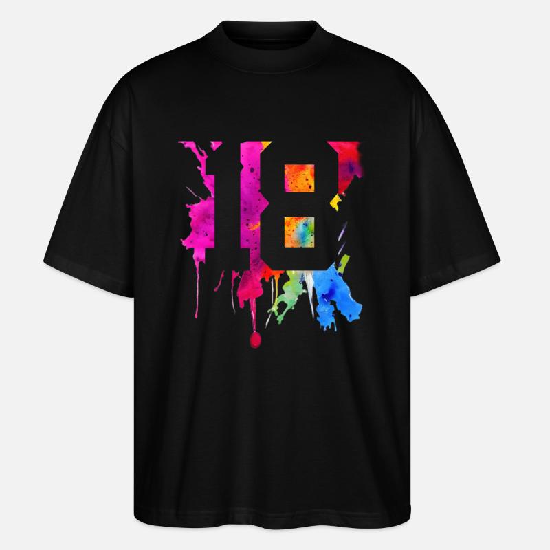 18 ANS 18E ANNIVERSAIRE - T-shirt bio Blaster 2.0 coupe oversize Stanley/Stella Unisexe - noir