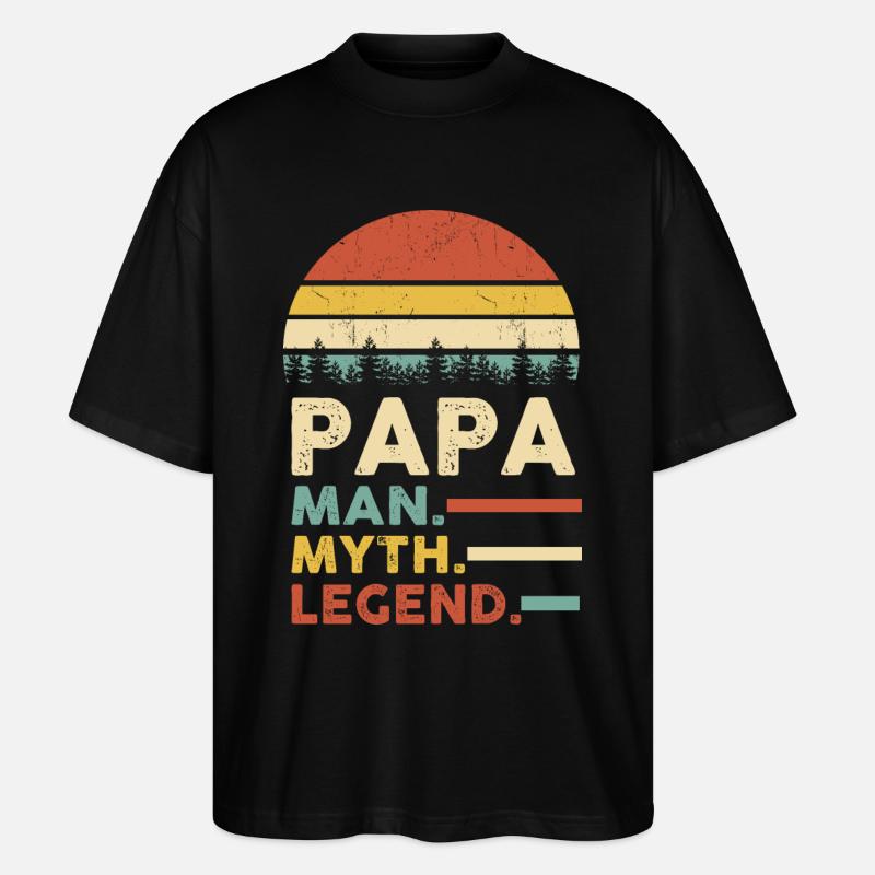 Papa Man Myth Legend - T-shirt bio Blaster 2.0 coupe oversize Stanley/Stella Unisexe - noir
