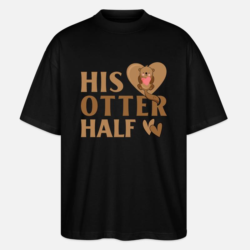 His Otter Half - Stanley/Stella Oversized Unisex Bio T-Shirt Blaster 2.0 - Schwarz