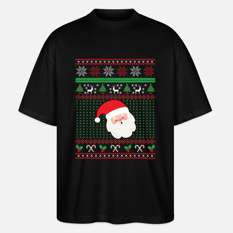 Weihnachtsmann, Weihnachtsgeschenk - Stanley/Stella Oversized Unisex Bio T-Shirt Blaster 2.0 - Schwarz
