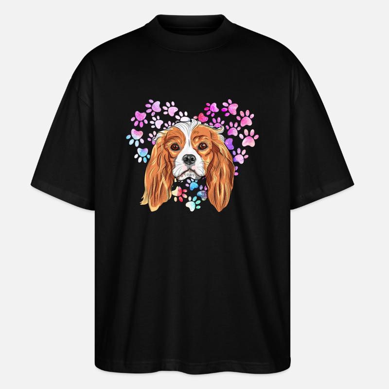 Cavalier King Charles Épagneul - T-shirt bio Blaster 2.0 coupe oversize Stanley/Stella Unisexe - noir