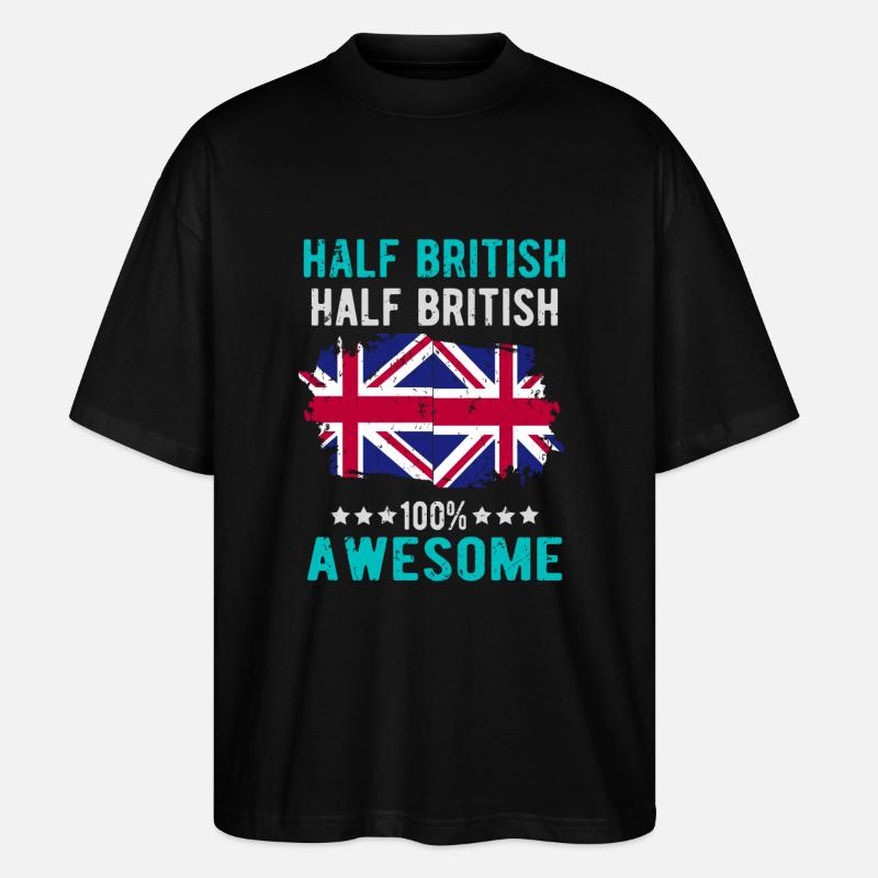 Half British Half British - Stanley/Stella Oversized Unisex Organic T-shirt Blaster 2.0 - black