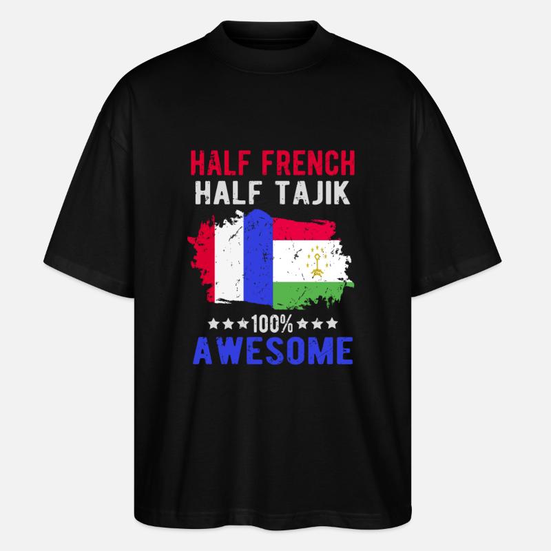 Moitié Français moitié tadjik - T-shirt bio Blaster 2.0 coupe oversize Stanley/Stella Unisexe - noir