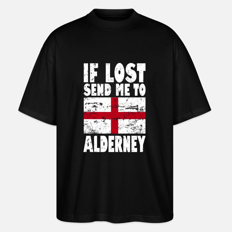 Drapeau d’Aurigny - T-shirt bio Blaster 2.0 coupe oversize Stanley/Stella Unisexe - noir