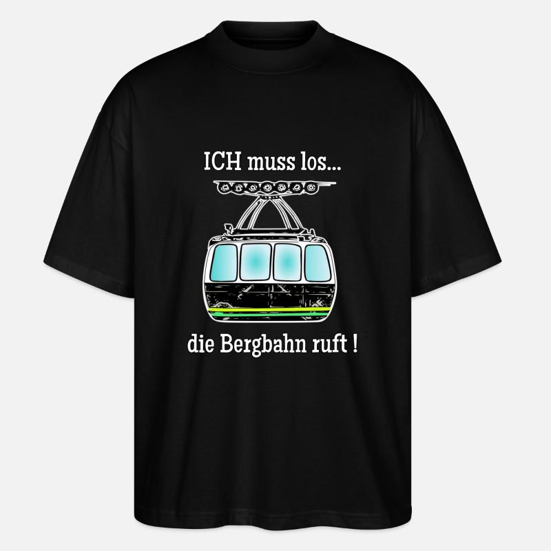 die bergbahn ruft - Stanley/Stella Oversized Unisex Bio T-Shirt Blaster 2.0 - Schwarz