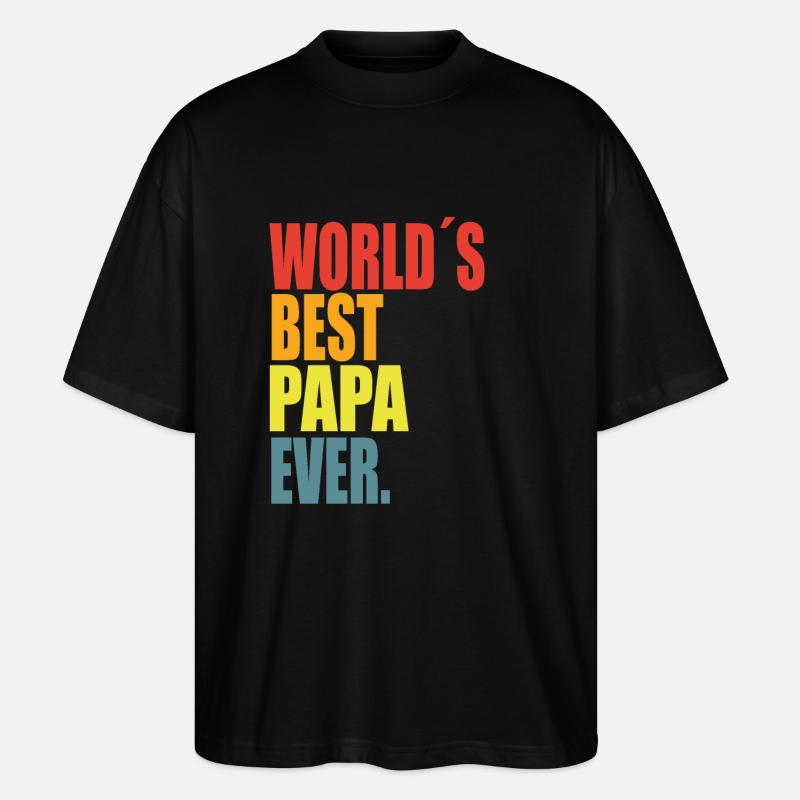 Bester Papa Spruch - Stanley/Stella Oversized Unisex Bio T-Shirt Blaster 2.0 - Schwarz