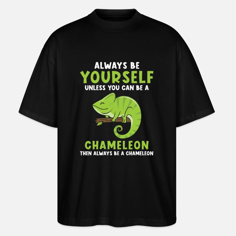 Chamäleon Spruch lustig - Stanley/Stella Oversized Unisex Bio T-Shirt Blaster 2.0 - Schwarz