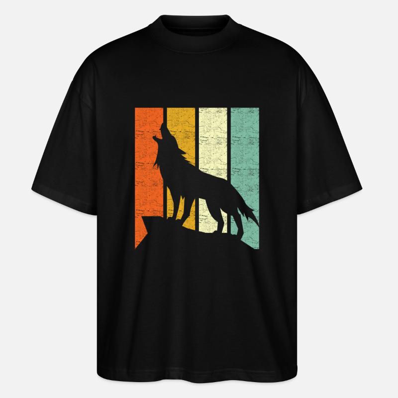 Wolf Retro - T-shirt bio Blaster 2.0 coupe oversize Stanley/Stella Unisexe - noir