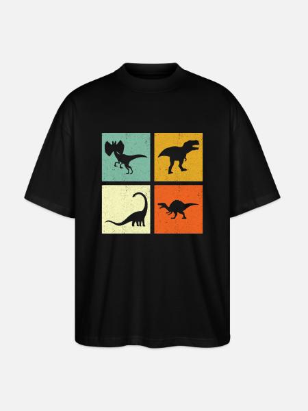 Dino Dinosaur - Stanley/Stella Oversized Unisex Organic T-shirt Blaster 2.0 - black