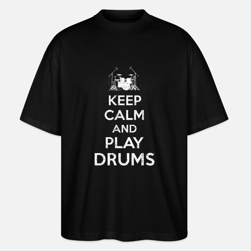 Keep Calm Drummer - T-shirt bio Blaster 2.0 coupe oversize Stanley/Stella Unisexe - noir