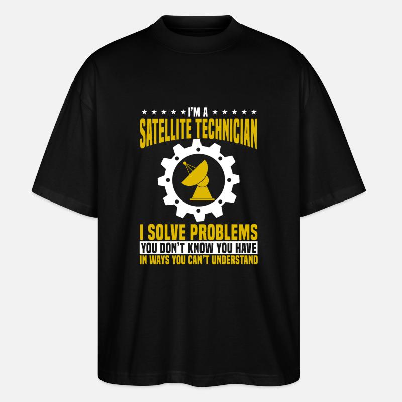 Satelliten Techniker - Stanley/Stella Oversized Unisex Bio T-Shirt Blaster 2.0 - Schwarz