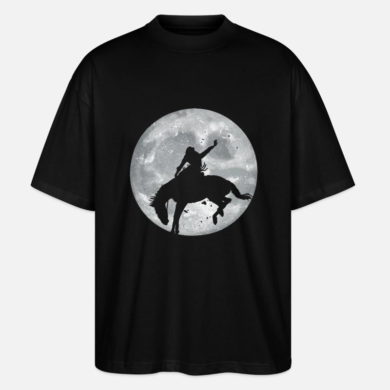 Rodeo Reiter Geschenk - Stanley/Stella Oversized Unisex Bio T-Shirt Blaster 2.0 - Schwarz