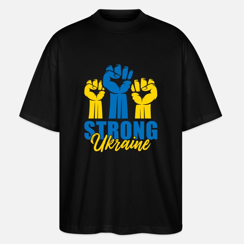 Strong Ukraine Faust - Stanley/Stella Oversized Unisex Bio T-Shirt Blaster 2.0 - Schwarz