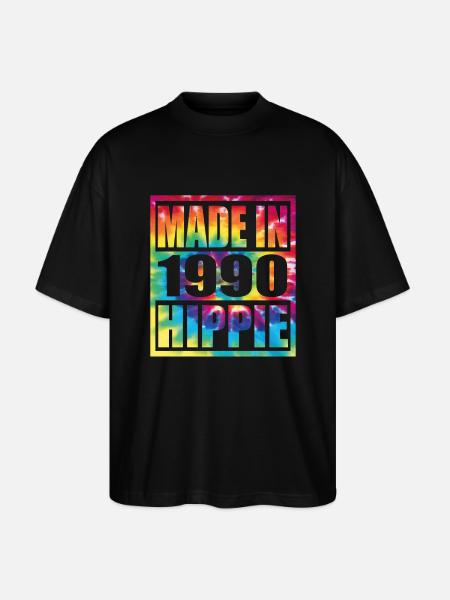 Hippie Birthday 1990 - Stanley/Stella Oversized Unisex Organic T-shirt Blaster 2.0 - black