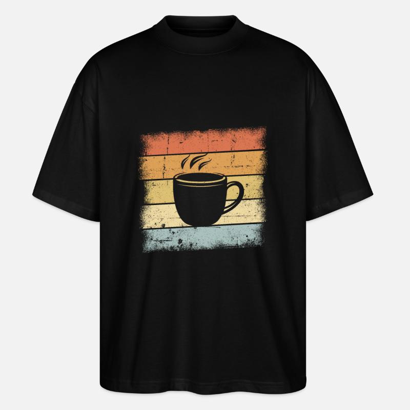 Café Coucher de soleil - T-shirt bio Blaster 2.0 coupe oversize Stanley/Stella Unisexe - noir