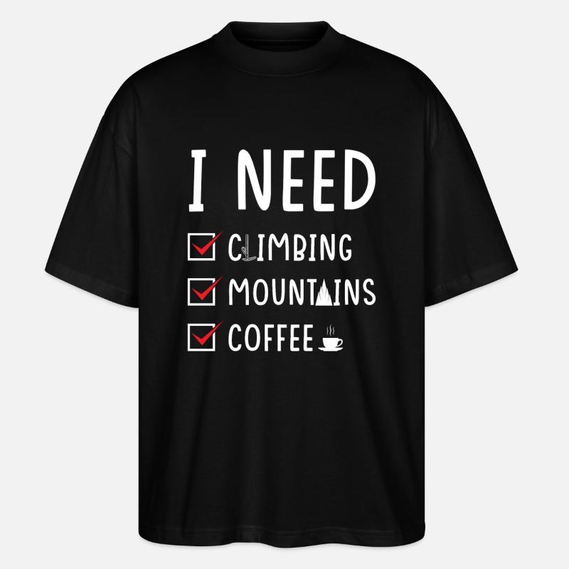 Klettern Berge Kaffee - Stanley/Stella Oversized Unisex Bio T-Shirt Blaster 2.0 - Schwarz