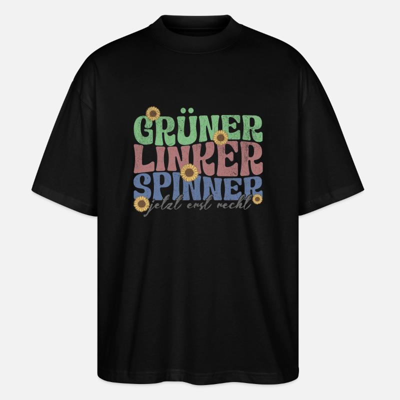 gruener linker spinner - Stanley/Stella Oversized Unisex Bio T-Shirt Blaster 2.0 - Schwarz