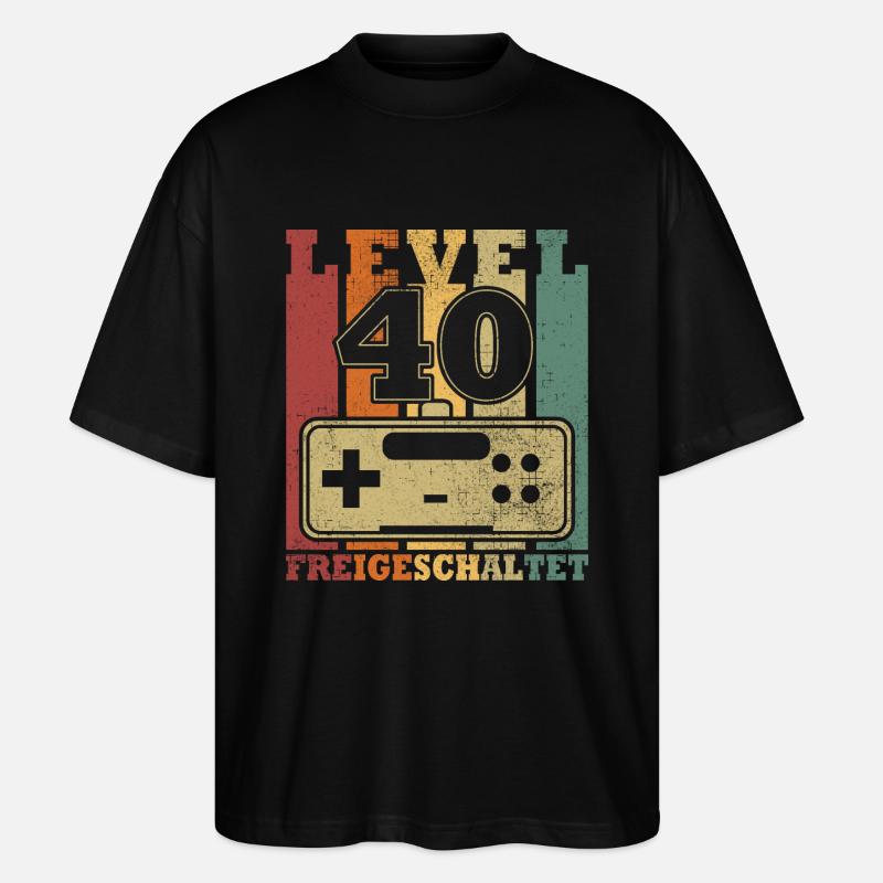 Niveau 40 Déverrouillé - T-shirt bio Blaster 2.0 coupe oversize Stanley/Stella Unisexe - noir