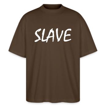 Slave - Stanley/Stella Oversized Unisex Organic T-shirt Blaster 2.0 - mocha - Front - Alina (178cm) & Michal (187cm)