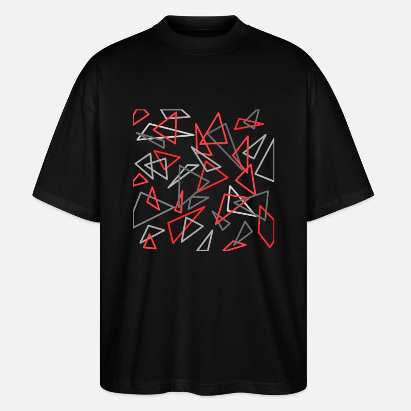 Triangle design rouge / gris - T-shirt bio Blaster 2.0 coupe oversize Stanley/Stella Unisexe - noir