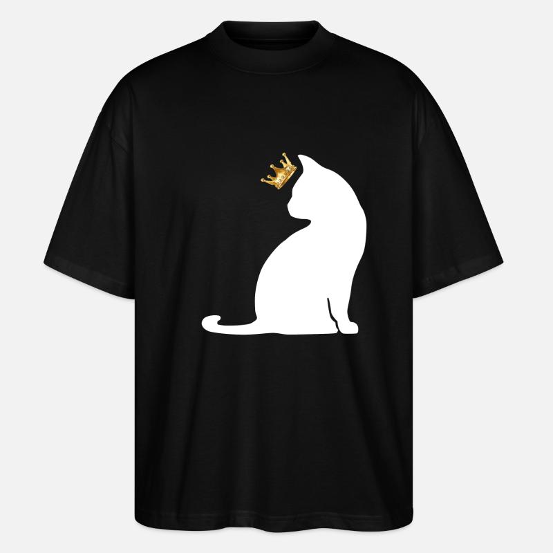 Krone Katze - Stanley/Stella Oversized Unisex Bio T-Shirt Blaster 2.0 - Schwarz