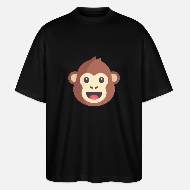 émoticône de singe marron - T-shirt bio Blaster 2.0 coupe oversize Stanley/Stella Unisexe - noir