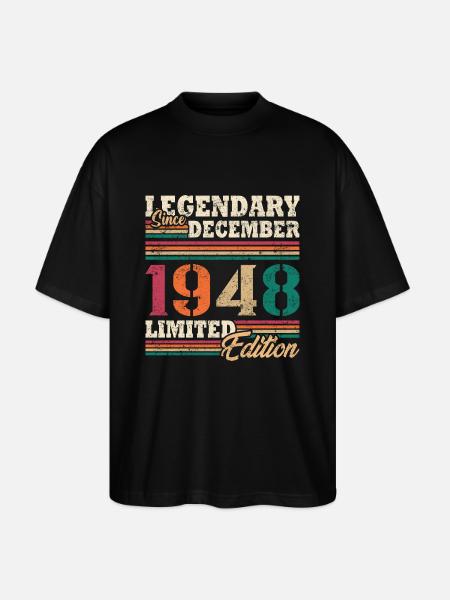 Légendaire Décembre 1948 édition limitée - T-shirt bio Blaster 2.0 coupe oversize Stanley/Stella Unisexe - noir