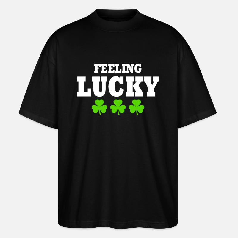 feeling lucky - Stanley/Stella Oversized Unisex Bio T-Shirt Blaster 2.0 - Schwarz