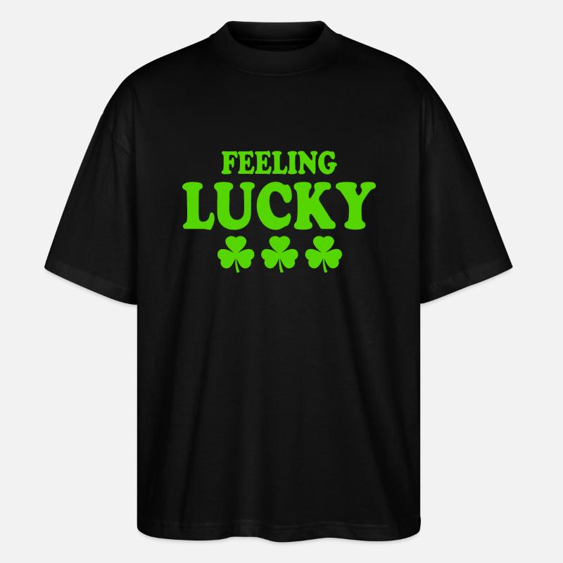 feeling lucky - Stanley/Stella Oversized Unisex Bio T-Shirt Blaster 2.0 - Schwarz