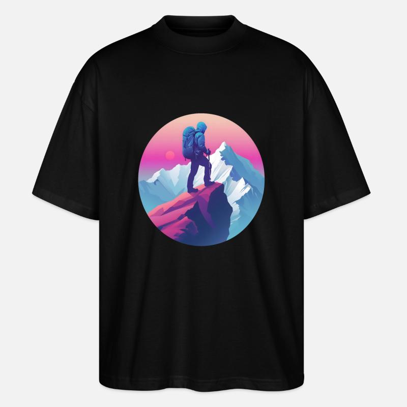 Bergwanderer - Stanley/Stella Oversized Unisex Bio T-Shirt Blaster 2.0 - Schwarz