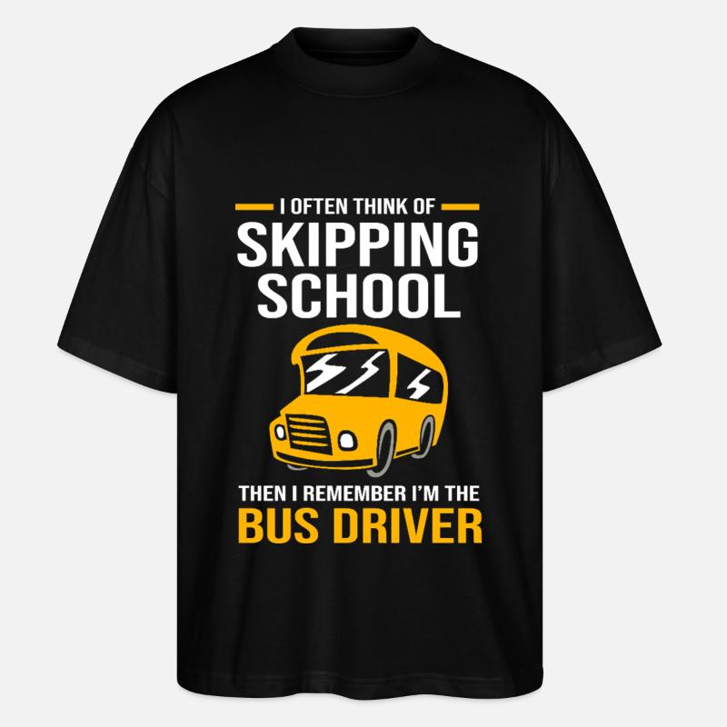 Schulbusfahrer Busfahrer Schulbus - Stanley/Stella Oversized Unisex Bio T-Shirt Blaster 2.0 - Schwarz