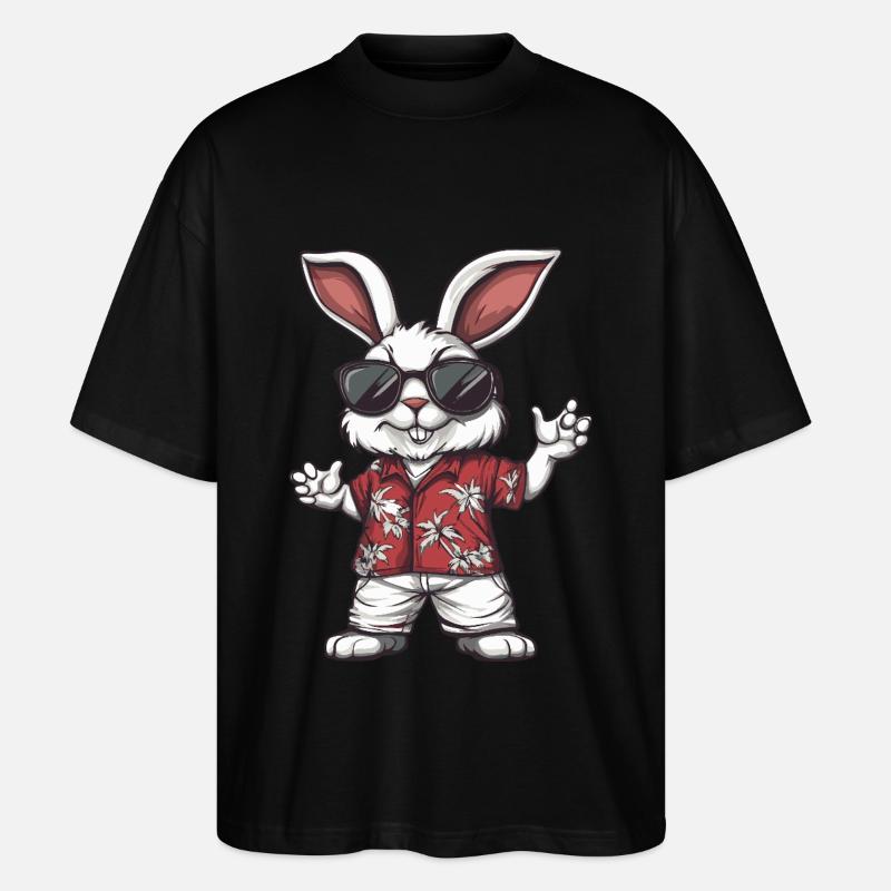 Lapin Bande Dessinée Drôle Été - T-shirt bio Blaster 2.0 coupe oversize Stanley/Stella Unisexe - noir