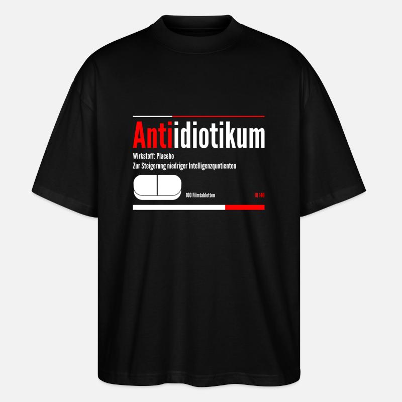 Krankenschwester Antiidiotikum - Stanley/Stella Oversized Unisex Bio T-Shirt Blaster 2.0 - Schwarz