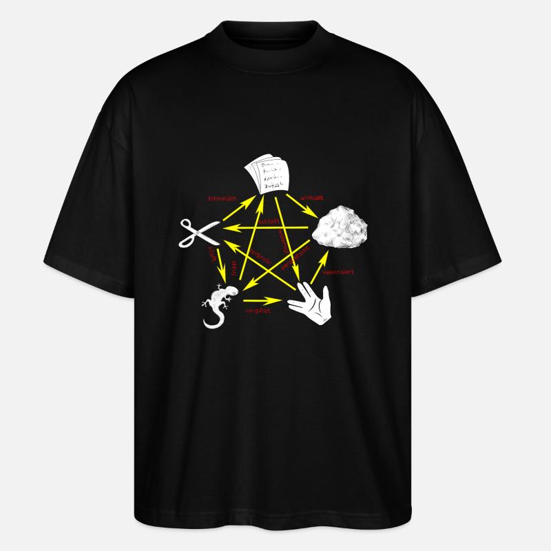 Shear Stone Paper Lizard Spock - Stanley/Stella Oversized Unisex Organic T-shirt Blaster 2.0 - black