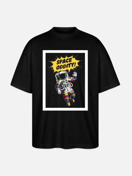 Space Oddity Aventure spatiale - T-shirt bio Blaster 2.0 coupe oversize Stanley/Stella Unisexe - noir