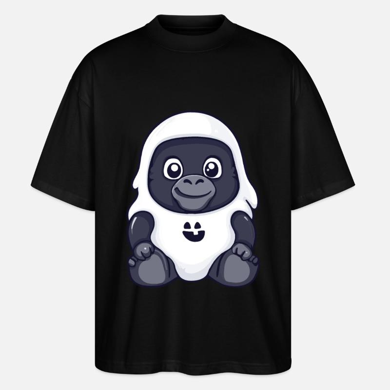 Gorilla Halloween Comic Ghost - Stanley/Stella Oversized Unisex Organic T-shirt Blaster 2.0 - black