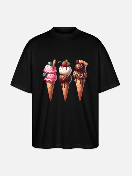 Ice Crem - Stanley/Stella Oversized Unisex Organic T-shirt Blaster 2.0 - black