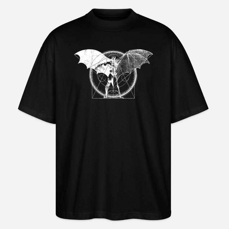 Batman Dark white Flügel - Stanley/Stella Oversized Unisex Bio T-Shirt Blaster 2.0 - Schwarz