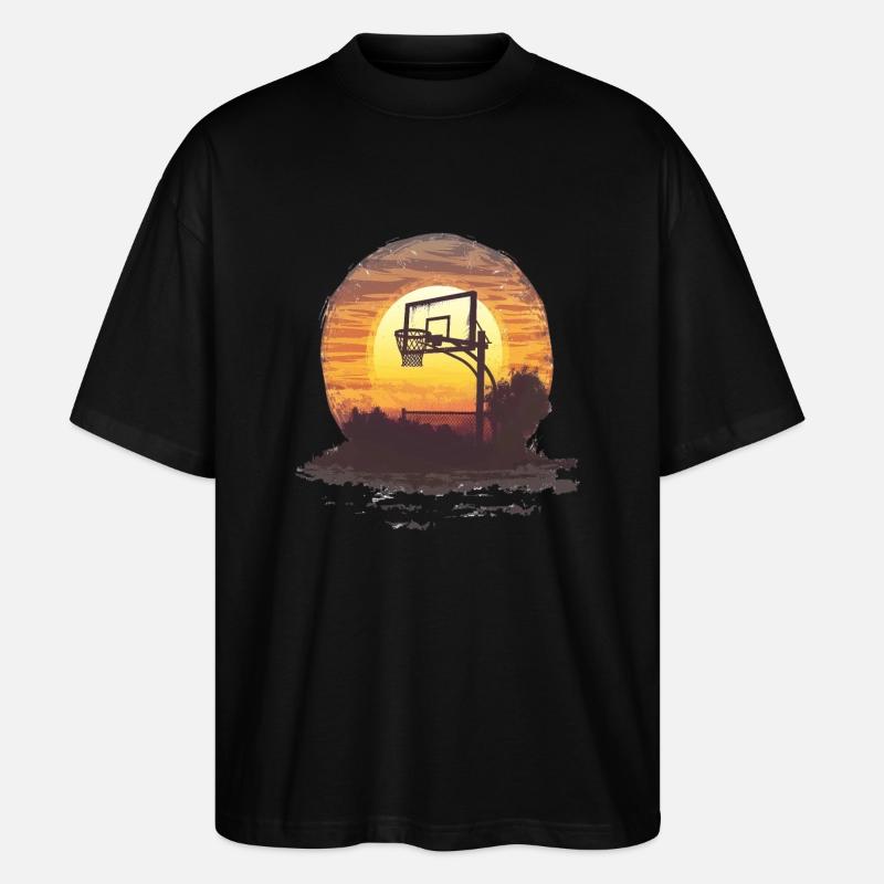 Silhouette de basket-ball Sunrise - T-shirt bio Blaster 2.0 coupe oversize Stanley/Stella Unisexe - noir