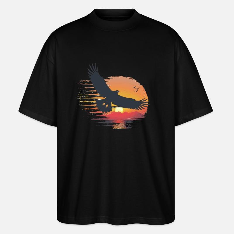 Majestic eagle in sunset - Stanley/Stella Oversized Unisex Organic T-shirt Blaster 2.0 - black
