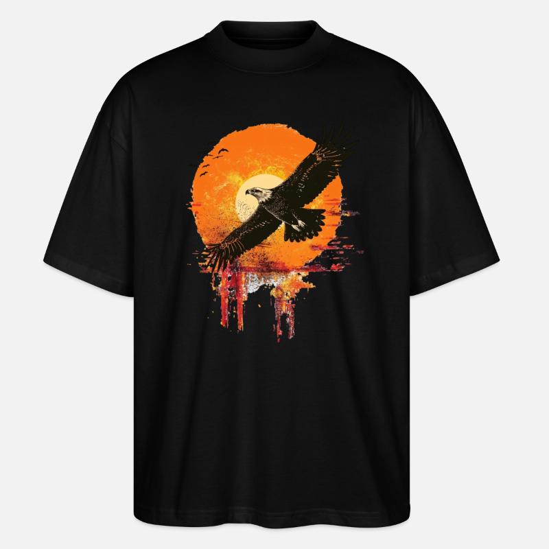 Flying eagle in sunset - Stanley/Stella Oversized Unisex Organic T-shirt Blaster 2.0 - black