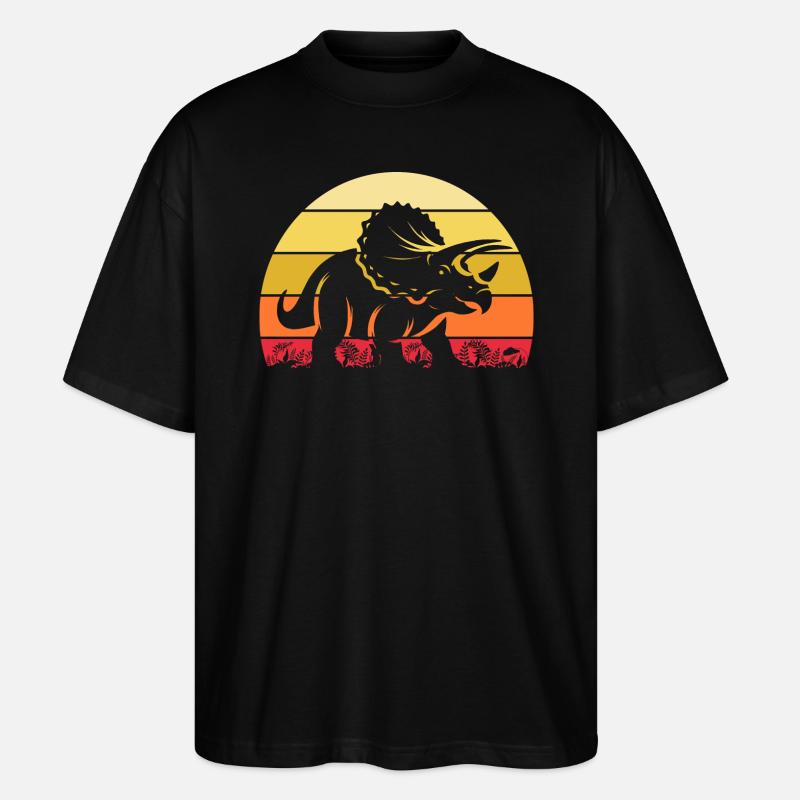 Archéologue Dino Tricératops Dinosaure - T-shirt bio Blaster 2.0 coupe oversize Stanley/Stella Unisexe - noir
