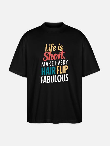 Lev kort og hårkast fabelagtig - Stanley/Stella Oversize Unisex Øko T-shirt Blaster 2.0 - sort