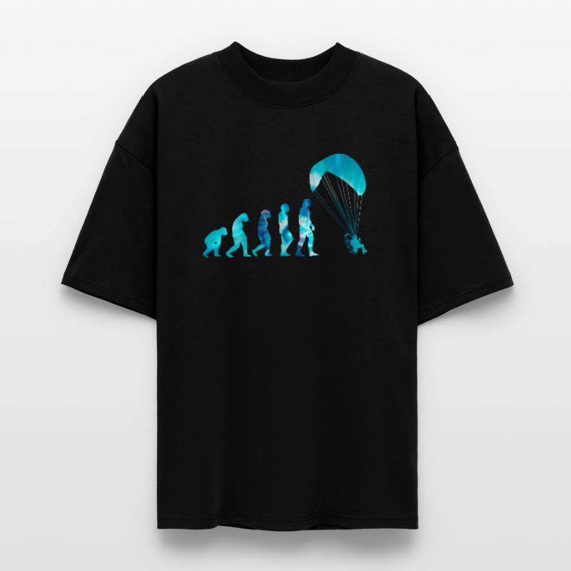 Evolution from Walking to Flying Paramotor Stanley/Stella Oversized Unisex Organic T-shirt Blaster 2.0