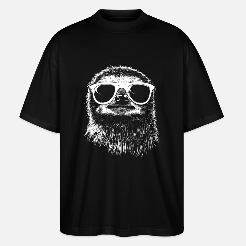 Cool paresseux lunettes de soleil été graphique - T-shirt bio Blaster 2.0 coupe oversize Stanley/Stella Unisexe - noir