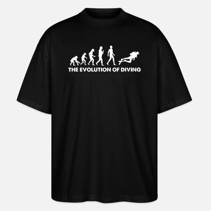 The Evolution Of Diving - Stanley/Stella Oversized Unisex Organic T-shirt Blaster 2.0 - black