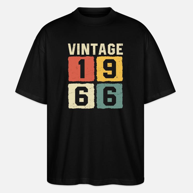 Millésime 1966 Né en 1966 - T-shirt bio Blaster 2.0 coupe oversize Stanley/Stella Unisexe - noir